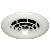 HAVACO QUICK CONNECT Havaco Quick Connect HT-GRB-R1D White Round Ceiling Diffuser 8-7-6 in. Reducing Boot and Rotary Damper HT-GRB-R1D